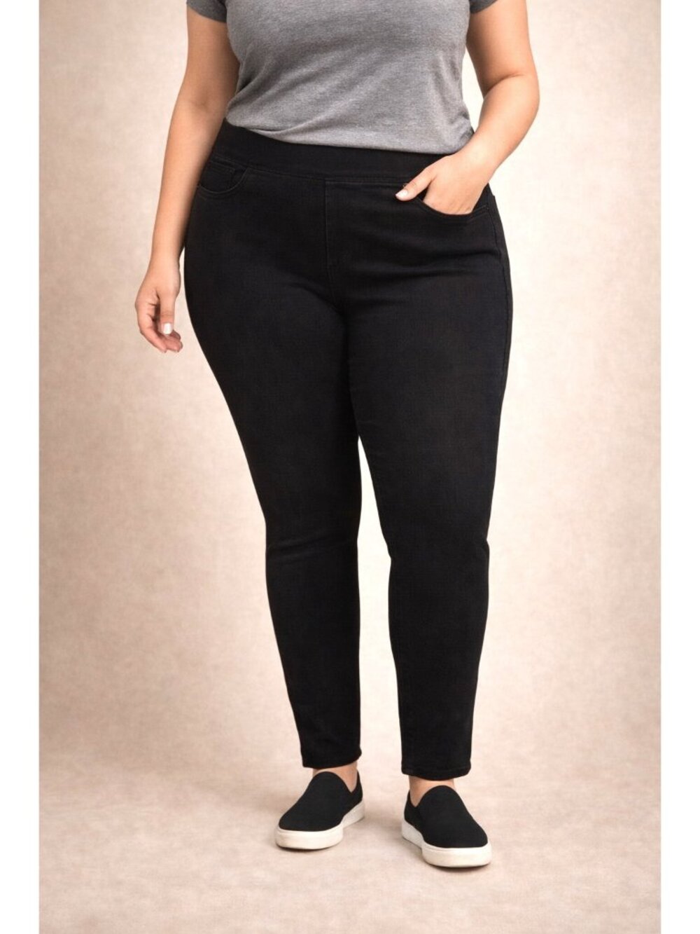 Old Navy Rockstar Plus-Size Black Jeggings Size 20 Stretch Cotton Blend Slim